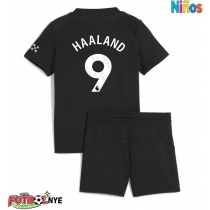 Camiseta Manchester City Erling Haaland #9 Visitante Equipación para niños 2025-26 manga corta (+ pantalones cortos)